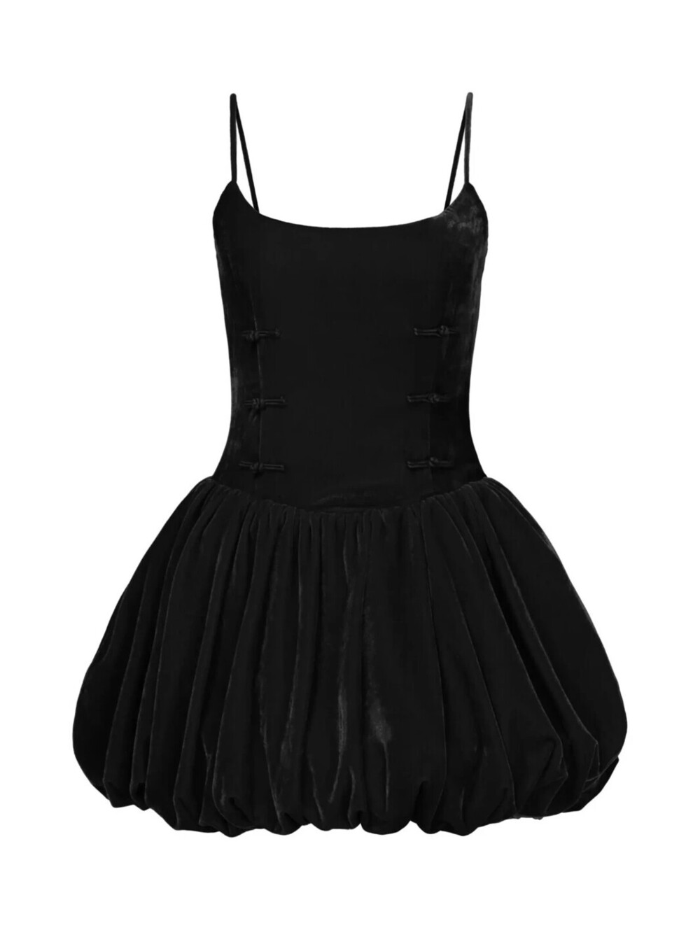 NEW, SAU LEE Miley Bubble Hem Velvet Minidress in Black Sz 6 #MD2543